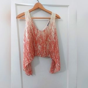 Off White WOW Couture Crop Top with Coral Print